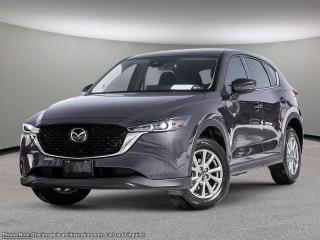 Our brilliant 2024 Mazda CX-5 GS takes center stage in Polymetal Grey Metallic! Its powered by a 2.5 Liter 4 Cylinder engine that produces 187 horsepower while paired to a 6-Speed automatic transmission with G-Vectoring Control. Youll leave other All-Wheel Drive SUVs in your dust while enjoying excellent handling with precise steering, all while scoring near 7.6L/100km on the highway. Its absolutely stunning with alloy wheels, LED headlights/taillights and, a rear roof spoiler! The GS welcomes you with supportive leatherette seats that have lux suede inserts, heated front seats, a leather-wrapped heated steering wheel with mounted audio/cruise controls (adaptive), and a power sunroof! It also has dual-zone climate control, Mazda Connect infotainment featuring a MASSIVE color display, a multi-function commander control, AM/FM/HD audio, and Bluetooth. This remarkably styled CX-5 was made with you in mind!Youll drive our Mazda confidently knowing about its collection of safety features including lane departure warning, blind spot monitoring, forward collision warning, advanced airbags, a tire pressure monitoring system, Smart City brake support, a backup camera, stability/traction control and more! Print this page and call us Now... We Know You Will Enjoy Your Test Drive Towards Ownership! We look forward to showing you why Go Mazda is the best place for all your automotive needs.Go Mazda is an AMVIC licensed business.Please note that a new administration fee from Mazda Canada of $595 will apply to finance and cash purchases effective February 1, 2024.