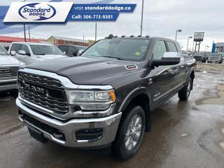 <b>6.7 Cummins HO Turbo Diesel, Sunroof, Limited Level 1 Equipment Group, Towing Technology Group, Clearance Lamps!</b><br> <br>  Compare at $74995 - Our Price is just $63708! <br> <br>   This ultra capable Heavy Duty Ram 3500 is a muscular workhorse ready for any job you put in front of it. This  2019 Ram 3500 is for sale today in Swift Current. <br> <br>This 2019 Ram 3500HD delivers exactly what you need: superior capability and exceptional levels of comfort, all backed with proven reliability. Whether youre in the commercial sector or looking for serious recreational towing rig, this impressive Ram 3500HD is ready for anything that you are.This  sought after diesel Mega Cab 4X4 pickup  has 134,860 kms. Its  granite crystal metallic in colour  . It has a 6 speed automatic transmission and is powered by a Cummins 400HP 6.7L Straight 6 Cylinder Engine.  <br> <br> Our 3500s trim level is Limited. Top of the line in every sense, this Ram 3500 Limited has unrelenting capability and a sophisticated interior that features premium equipment like power running boards, cooled and heated leather seats, a heated leather steering wheel, heated rear seats, and a premium audio system. Additional luxuries include Uconnect 4 with an 8.4 inch touchscreen thats paired with navigation and SiriusXM, exclusive aluminum wheels and front grille, power heated trailer-tow mirrors, proximity keyless entry with remote start, blind spot detection, LED cargo bed lights and a spray in bed liner, a class IV hitch receiver with trailer brake controller, dual zone climate control, premium LED headlights and a tough HD suspension that is designed to handle whatever you can throw at it! This vehicle has been upgraded with the following features: 6.7 Cummins Ho Turbo Diesel, Sunroof, Limited Level 1 Equipment Group, Towing Technology Group, Clearance Lamps, Limited Leather Bucket Seats, Trailer Hitch. <br> To view the original window sticker for this vehicle view this <a href=http://www.chrysler.com/hostd/windowsticker/getWindowStickerPdf.do?vin=3C63R3PL5KG528479 target=_blank>http://www.chrysler.com/hostd/windowsticker/getWindowStickerPdf.do?vin=3C63R3PL5KG528479</a>. <br/><br> <br>To apply right now for financing use this link : <a href=https://standarddodge.ca/financing target=_blank>https://standarddodge.ca/financing</a><br><br> <br/><br>* Stop By Today *Test drive this must-see, must-drive, must-own beauty today at Standard Chrysler Dodge Jeep Ram, 208 Cheadle St W., Swift Current, SK S9H0B5! <br><br> Come by and check out our fleet of 30+ used cars and trucks and 130+ new cars and trucks for sale in Swift Current.  o~o