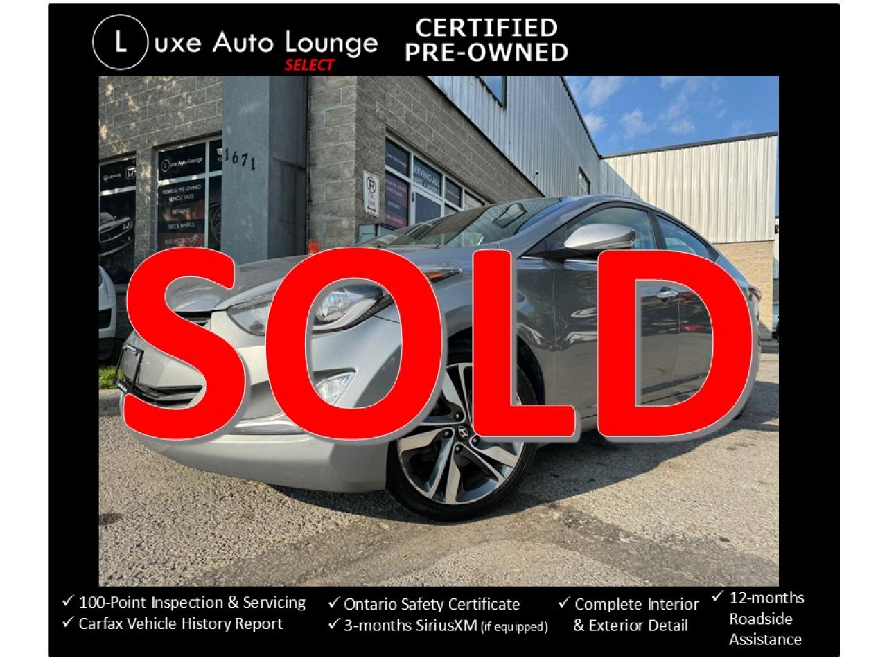 2014 Hyundai Elantra LIMITED, AUTO, LEATHER, SUNROOF, HEATED SEATS!