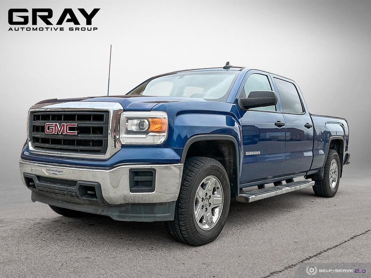 <p>5.3L V8, Apple Carplay, 4x4, Crew Cab. This Accident Free Sierra also comes with a backup cam, running boards, tonneau cover and INCLUDES a Safety Certification with a 2 Year UNLIMITED Warranty at NO additional cost!&nbsp;</p><p>&nbsp;</p><p>$157.77 bi-weekly @ 8.99%!!</p><p>&nbsp;</p><p>*Interest rates/payments are displayed as per the listing price and based on prime lending rates for a 72 month term OAC. Mileage recorded at time of listing. Finance Application fees may apply as per the age and mileage of the vehicle and third party lender requirements. Taxes and license are not included in listing price, and will be due on delivery or be added on to financing (OAC).</p><p>&nbsp;</p><p>To book a test drive or to come see the vehicle in person, please email us at info@grayautomotivegroup.com to make sure its still available.</p><p>&nbsp;</p><p>No hidden fees. HST and licensing extra.</p><p>Financing available at competitive rates.</p><p>Trade-Ins Welcome!</p><p>&nbsp;</p><p>Terms of included warranty: 24 months. Maximum liability per claim is $600. Powertrain coverage including engine, transmission and differential.</p>