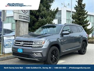 Just Arrived, Local BC Vehicle, One Owner---2019 Atlas Highline 4Motion All Wheel Drive---Volkswagen Certified Pre-Owned----Finance Rates Starting at 4.99%---Leather Interior, 20" Mejorada black alloy wheels, Panoramic power sunroof, 8.0" touchscreen infotainment system with proximity sensor and CD player, Adaptive Cruise Control with Stop & Go,  Blind Spot Detection with Rear Traffic Alert, Front fog lights with static cornering lights, Rearview camera, 10-way power-adjustable driver seat, 8-way power-adjustable front passenger, Climatronic® 3-zone electronic climate control, Heated front and rear seats, Ventilated front seats....and Many More Features----Dont Miss Out, Call Now 604-584-1311 to speak with one of our Product Advisors or TEXT our Sales Team directly @ (604) 265-9157---Please call in advance and we will have the vehicle prepped, fueled and plated, ready for your test drive-----We accept all trades! Competitive financing options available---- Price does not include dealer documentation charge ($695.00), finance charge, PST or GST.Price does not include Dealer administration fee ($695), finance placement fee ($495) if applicable, GST and PST are additional.   DL#31297