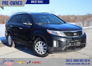 Odometer is 5480 kilometers below market average!

Black 2015 Kia Sorento LX 4D Sport Utility AWD
6-Speed Automatic 3.3L V6 DOHC


Did this vehicle catch your eye? Book your VIP test drive with one of our Sales and Leasing Consultants to come see it in person.

Remember no hidden fees or surprises at Jim Wilson Chevrolet. We advertise all in pricing meaning all you pay above the price is tax and cost of licensing.


Reviews:
  * Most owners report satisfaction with the performance of the Sorento’s V6 engine options, plenty of room, a commanding driving position, and all-weather confidence thanks to the AWD traction. Ride quality, interior styling and an overall sense of high-end SUV content without the high price round out the compliments. Even fuel mileage is rated well, which is rare in this type of vehicle. Source: autoTRADER.ca