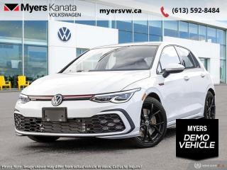 <b>Navigation,  Sport Suspension,  Heated Seats,  Wireless Charging,  Apple CarPlay!</b><br> <br> <br> <br>  This 2024 Volkswagen GTI features a full suite of sophisticated technology to effortlessly maximize your driving enjoyment. <br> <br>The legendary Volkswagen GTI returns for the 2024 model year, with refined levels of comfort and practicality, while delivering an even more thrilling driving experience, thanks to extensive re-engineering and sophisticated technology. The heavily refreshed front fascia features aggressively restyled headlights with a reworked front bumper for improved performance and aerodynamics. Panels and surfaces are built and trimmed with high-quality materials, with a full suite of innovative safety and infotainment technology.<br> <br> This oryx white pearl effect hatchback  has an automatic transmission and is powered by a  2.0L I4 16V GDI DOHC Turbo engine.<br> <br> Our Golf GTIs trim level is Autobahn. Stepping things up, this GTI Autobahn features an upgraded 10-inch Discover Pro infotainment screen with navigation, proximity keyless entry with push button start, lane keep assist, lane departure warning, forward collision alert and SiriusXM satellite radio, along with sport-tuned suspension, heated front sport seats, a heated leather-wrapped steering wheel, mobile device wireless charging, automatic air conditioning, front and rear cupholders, Apple CarPlay, Android Auto, and a 6-speaker audio system with a subwoofer. Additional features include blind spot detection, park distance control with front and rear parking sensors, rear collision mitigation, two 12-volt DC power outlets, cruise control with steering wheel controls, a back-up camera, and even more. This vehicle has been upgraded with the following features: Navigation,  Sport Suspension,  Heated Seats,  Wireless Charging,  Apple Carplay,  Android Auto,  Heated Steering Wheel.  This is a demonstrator vehicle driven by a member of our staff, so we can offer a great deal on it.<br><br> <br>To apply right now for financing use this link : <a href=https://www.myersvw.ca/en/form/new/financing-request-step-1/44 target=_blank>https://www.myersvw.ca/en/form/new/financing-request-step-1/44</a><br><br> <br/>    6.99% financing for 84 months. <br> Buy this vehicle now for the lowest bi-weekly payment of <b>$336.31</b> with $0 down for 84 months @ 6.99% APR O.A.C. ( taxes included, $1071 (OMVIC fee, Air and Tire Tax, Wheel Locks, Admin fee, Security and Etching) is included in the purchase price.    ).  Incentives expire 2024-05-31.  See dealer for details. <br> <br> <br>LEASING:<br><br>Estimated Lease Payment: $264 bi-weekly <br>Payment based on 6.49% lease financing for 48 months with $0 down payment on approved credit. Total obligation $27,492. Mileage allowance of 16,000 KM/year. Offer expires 2024-05-31.<br><br><br>Call one of our experienced Sales Representatives today and book your very own test drive! Why buy from us? Move with the Myers Automotive Group since 1942! We take all trade-ins - Appraisers on site!<br> Come by and check out our fleet of 40+ used cars and trucks and 120+ new cars and trucks for sale in Kanata.  o~o