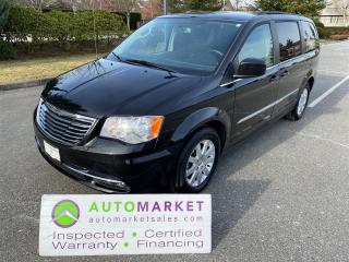 IMMACULATE TOWN & COUNTRY TOURING WITH NEW TIRES, AND NEW BRAKES ON ALL 4 WHEELS. GREAT FINANCING, FREE WARRANTY, FULLY INSPECTED WITH BCAA MEMBERSHIP!<br /><br />Welcome to the Automarket, your Community Dealership of "YES". We are featuring a spectaculer condition Town & Country with low kilometers. This beautiful family carrier is loaded with Heated Seats, Heated Steering Wheel, Power Sliding Doors, Power Tailgate, Back Up Camera, Bluetooth Telephone, and of course all of the Power Features you expect from a Luxury Town and Country.<br /><br />Having been fully inspected, we know that the Brakes are Brand New on all for corners and so are the Tires. The Battery and Coolant have been tested and we have changed the oil and performed a complete detail for your safety and enjoyment.<br /><br />2 LOCATIONS TO SERVE YOU, BE SURE TO CALL FIRST TO CONFIRM WHERE THE VEHICLE IS PARKED<br />WHITE ROCK 604-542-4970 LANGLEY 604-533-1310 OWNER'S CELL 604-649-0565<br /><br />We are a family owned and operated business since 1983 and we are committed to offering outstanding vehicles backed by exceptional customer service, now and in the future.<br />What ever your specific needs may be, we will custom tailor your purchase exactly how you want or need it to be. All you have to do is give us a call and we will happily walk you through all the steps with no stress and no pressure.<br />WE ARE THE HOUSE OF YES?<br />ADDITIONAL BENFITS WHEN BUYING FROM SK AUTOMARKET:<br />ON SITE FINANCING THROUGH OUR 17 AFFILIATED BANKS AND VEHICLE FINANCE COMPANIES<br />IN HOUSE LEASE TO OWN PROGRAM.<br />EVRY VEHICLE HAS UNDERGONE A 120 POINT COMPREHENSIVE INSPECTION<br />EVERY PURCHASE INCLUDES A FREE POWERTRAIN WARRANTY<br />EVERY VEHICLE INCLUDES A COMPLIMENTARY BCAA MEMBERSHIP FOR YOUR SECURITY<br />EVERY VEHICLE INCLUDES A CARFAX AND ICBC DAMAGE REPORT<br />EVERY VEHICLE IS GUARANTEED LIEN FREE<br />DISCOUNTED RATES ON PARTS AND SERVICE FOR YOUR NEW CAR AND ANY OTHER FAMILY CARS THAT NEED WORK NOW AND IN THE FUTURE.<br />36 YEARS IN THE VEHICLE SALES INDUSTRY<br />A+++ MEMBER OF THE BETTER BUSINESS BUREAU<br />RATED TOP DEALER BY CARGURUS 2 YEARS IN A ROW<br />MEMBER IN GOOD STANDING WITH THE VEHICLE SALES AUTHORITY OF BRITISH COLUMBIA<br />MEMBER OF THE AUTOMOTIVE RETAILERS ASSOCIATION<br />COMMITTED CONTRIBUTER TO OUR LOCAL COMMUNITY AND THE RESIDENTS OF BC<br clear=all /> This vehicle has been Fully Inspected, Certified and Qualifies for Our Free Extended Warranty.Don't forget to ask about our Great Finance and Lease Rates. We also have a Options for Buy Here Pay Here and Lease to Own for Good Customers in Bad Situations. 2 locations to help you, White Rock and Langley. Be sure to call before you come to confirm the vehicles location and availability or look us up at www.automarketsales.com. White Rock 604-542-4970 and Langley 604-533-1310. Serving Surrey, Delta, Langley, Richmond, Vancouver, all of BC and western Canada. Financing & leasing available. CALL SK AUTOMARKET LTD. 6045424970. Call us toll-free at 1 877 813-6807. $495 Documentation fee and applicable taxes are in addition to advertised prices.<br />LANGLEY LOCATION DEALER# 40038<br />S. SURREY LOCATION DEALER #9987<br />