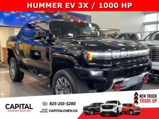 This GMC HUMMER EV Pickup delivers a Electric engine powering this Automatic transmission. LPO, STORAGE PACKAGE (dealer-installed), includes (S1O) Console-Mounted Safe, LPO, (VBJ) Underseat Organizer and I-Bar Storage, LPO and (SC8) Sky Panel Set for eTrunk, LPO, (QB1) Swingout Toolbox by Undercover, LPO., LPO, SPORT PACKAGE (dealer-Installed), includes (VQK) Front and rear splash guards, LPO, (SBZ) Sport Pedal Cover Package, LPO, (RIK) Emblems in Performance Red, LPO and (ULK) front and rear D-Ring Recovery Hook in Performance Red, LPO; On-road variant will only get two front hooks installed, LPO, MULTIPRO AUDIO SYSTEM BY KICKER (dealer-installed).* This GMC HUMMER EV Pickup Features the Following Options *Wireless Phone Projection, for Apple CarPlay and Android Auto, Wireless Phone Charging (Not compatible with all phones. Compliant batteries include QI and PMA technologies. Reference Mobile devices manual to confirm what type of battery it uses.), Wipers, 3 front intermittent, Rainsense, Windows, remote Express-Down, front and rear door windows, Window, Power Rear Drop Glass, Wi-Fi Hotspot capable (Terms and limitations apply. See onstar.ca or dealer for details.), USB Ports, rear, dual, charge-only, USB Ports, 2 (first row) located on console, Universal Home Remote, Ultium Rear Drive Unit, 2-motor, Integrated Inverter, Torque Vectoring Drive System.* Stop By Today *Treat yourself- stop by Capital Chevrolet Buick GMC Inc. located at 13103 Lake Fraser Drive SE, Calgary, AB T2J 3H5 to make this car yours today!