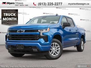 <br> <br>  No matter where youre heading or what tasks need tackling, theres a premium and capable Silverado 1500 thats perfect for you. <br> <br>This 2024 Chevrolet Silverado 1500 stands out in the midsize pickup truck segment, with bold proportions that create a commanding stance on and off road. Next level comfort and technology is paired with its outstanding performance and capability. Inside, the Silverado 1500 supports you through rough terrain with expertly designed seats and robust suspension. This amazing 2024 Silverado 1500 is ready for whatever.<br> <br> This glacier blue metallic sought after diesel Crew Cab 4X4 pickup   has an automatic transmission and is powered by a  305HP 3.0L Straight 6 Cylinder Engine.<br> <br> Our Silverado 1500s trim level is RST. This 1500 RST comes with Silverardos legendary capability and was made to be a stylish daily pickup truck that has the perfect amount of essential equipment. This incredible truck comes loaded with blacked out exterior accents, body colored bumpers, Chevrolets Premium Infotainment 3 system thats paired with a larger touchscreen display, wireless Apple CarPlay and Android Auto, 4G LTE hotspot and SiriusXM. Additional features include LED front fog lights, remote engine start, an EZ Lift tailgate, unique aluminum wheels, a power driver seat, forward collision warning with automatic braking, intellibeam headlights, dual-zone climate control, lane keep assist, Teen Driver technology, a trailer hitch and a HD rear view camera. This vehicle has been upgraded with the following features: Leather Seats, Diesel Engine, Power Tailgate, 20 Aluminum Wheels, Rally 1 Edition, Running Boards, Max Trailering Package. <br><br> <br>To apply right now for financing use this link : <a href=https://creditonline.dealertrack.ca/Web/Default.aspx?Token=b35bf617-8dfe-4a3a-b6ae-b4e858efb71d&Lang=en target=_blank>https://creditonline.dealertrack.ca/Web/Default.aspx?Token=b35bf617-8dfe-4a3a-b6ae-b4e858efb71d&Lang=en</a><br><br> <br/>    0% financing for 60 months. 2.49% financing for 84 months.  Incentives expire 2024-04-30.  See dealer for details. <br> <br><br> Come by and check out our fleet of 40+ used cars and trucks and 150+ new cars and trucks for sale in Ottawa.  o~o