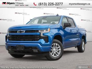 <br> <br>  With a bold profile and distinctive stance, this 2024 Silverado turns heads and makes a statement on the jobsite, out in town or wherever life leads you. <br> <br>This 2024 Chevrolet Silverado 1500 stands out in the midsize pickup truck segment, with bold proportions that create a commanding stance on and off road. Next level comfort and technology is paired with its outstanding performance and capability. Inside, the Silverado 1500 supports you through rough terrain with expertly designed seats and robust suspension. This amazing 2024 Silverado 1500 is ready for whatever.<br> <br> This glacier blue metallic sought after diesel Crew Cab 4X4 pickup   has an automatic transmission and is powered by a  305HP 3.0L Straight 6 Cylinder Engine.<br> <br> Our Silverado 1500s trim level is RST. This 1500 RST comes with Silverardos legendary capability and was made to be a stylish daily pickup truck that has the perfect amount of essential equipment. This incredible truck comes loaded with blacked out exterior accents, body colored bumpers, Chevrolets Premium Infotainment 3 system thats paired with a larger touchscreen display, wireless Apple CarPlay and Android Auto, 4G LTE hotspot and SiriusXM. Additional features include LED front fog lights, remote engine start, an EZ Lift tailgate, unique aluminum wheels, a power driver seat, forward collision warning with automatic braking, intellibeam headlights, dual-zone climate control, lane keep assist, Teen Driver technology, a trailer hitch and a HD rear view camera. This vehicle has been upgraded with the following features: Leather Seats, Diesel Engine, Power Tailgate, 20 Aluminum Wheels, Rally 1 Edition, Running Boards, Max Trailering Package. <br><br> <br>To apply right now for financing use this link : <a href=https://creditonline.dealertrack.ca/Web/Default.aspx?Token=b35bf617-8dfe-4a3a-b6ae-b4e858efb71d&Lang=en target=_blank>https://creditonline.dealertrack.ca/Web/Default.aspx?Token=b35bf617-8dfe-4a3a-b6ae-b4e858efb71d&Lang=en</a><br><br> <br/> See dealer for details. <br> <br><br> Come by and check out our fleet of 40+ used cars and trucks and 150+ new cars and trucks for sale in Ottawa.  o~o