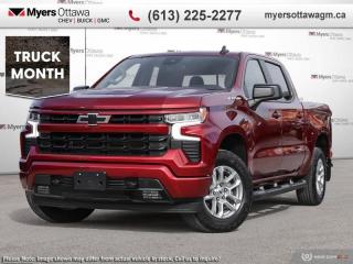 <br> <br>  No matter where youre heading or what tasks need tackling, theres a premium and capable Silverado 1500 thats perfect for you. <br> <br>This 2024 Chevrolet Silverado 1500 stands out in the midsize pickup truck segment, with bold proportions that create a commanding stance on and off road. Next level comfort and technology is paired with its outstanding performance and capability. Inside, the Silverado 1500 supports you through rough terrain with expertly designed seats and robust suspension. This amazing 2024 Silverado 1500 is ready for whatever.<br> <br> This radiant red Crew Cab 4X4 pickup   has an automatic transmission and is powered by a  355HP 5.3L 8 Cylinder Engine.<br> <br> Our Silverado 1500s trim level is RST. This 1500 RST comes with Silverardos legendary capability and was made to be a stylish daily pickup truck that has the perfect amount of essential equipment. This incredible truck comes loaded with blacked out exterior accents, body colored bumpers, Chevrolets Premium Infotainment 3 system thats paired with a larger touchscreen display, wireless Apple CarPlay and Android Auto, 4G LTE hotspot and SiriusXM. Additional features include LED front fog lights, remote engine start, an EZ Lift tailgate, unique aluminum wheels, a power driver seat, forward collision warning with automatic braking, intellibeam headlights, dual-zone climate control, lane keep assist, Teen Driver technology, a trailer hitch and a HD rear view camera. This vehicle has been upgraded with the following features: 20 Wheels, Multi-flex Tailgate, Max Trailering Package, Assist Steps. <br><br> <br>To apply right now for financing use this link : <a href=https://creditonline.dealertrack.ca/Web/Default.aspx?Token=b35bf617-8dfe-4a3a-b6ae-b4e858efb71d&Lang=en target=_blank>https://creditonline.dealertrack.ca/Web/Default.aspx?Token=b35bf617-8dfe-4a3a-b6ae-b4e858efb71d&Lang=en</a><br><br> <br/>    0% financing for 60 months. 2.49% financing for 84 months.  Incentives expire 2024-04-30.  See dealer for details. <br> <br><br> Come by and check out our fleet of 40+ used cars and trucks and 150+ new cars and trucks for sale in Ottawa.  o~o