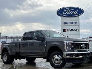 <b>Leather Seats,  Cooled Seats,  Captain Chairs,  Heated Seats, Diesel Engine!</b><br> <br> <br> <br>  This Ford F-350 boasts a quiet cabin, a compliant ride, and incredible capability. <br> <br>The most capable truck for work or play, this heavy-duty Ford F-350 never stops moving forward and gives you the power you need, the features you want, and the style you crave! With high-strength, military-grade aluminum construction, this F-350 Super Duty cuts the weight without sacrificing toughness. The interior design is first class, with simple to read text, easy to push buttons and plenty of outward visibility. This truck is strong, extremely comfortable and ready for anything. <br> <br> This carbonized grey metallic sought after diesel Crew Cab 4X4 pickup   has a 10 speed automatic transmission and is powered by a  500HP 6.7L 8 Cylinder Engine.<br> <br> Our F-350 Super Dutys trim level is Lariat. Experience rugged capability and luxury in this F-350 Lariat trim, which features leather-trimmed heated and ventilated front seats with power adjustment, memory function and lumbar support, a heated leather-wrapped steering wheel, voice-activated dual-zone automatic climate control, power-adjustable pedals, a sonorous 8-speaker Bang & Olufsen audio system, and two 120-volt AC power outlets. This truck is also ready to get busy, with equipment such as class V towing equipment with a hitch, trailer wiring harness, a brake controller and trailer sway control, beefy suspension with heavy duty shock absorbers, power extendable trailer style mirrors, and LED headlights with front fog lamps and automatic high beams. Connectivity is handled by a 12-inch infotainment screen powered by SYNC 4, bundled with Apple CarPlay, Android Auto, inbuilt navigation, and SiriusXM satellite radio. Safety features also include a surround camera system, pre-collision assist with automatic emergency braking and cross-traffic alert, blind spot detection, rear parking sensors, forward collision mitigation, and a cargo bed camera. This vehicle has been upgraded with the following features: Leather Seats,  Cooled Seats,  Captain Chairs,  Heated Seats, Diesel Engine, Lariat Ultimate Package, Fx4 Off-road Package. <br><br> View the original window sticker for this vehicle with this url <b><a href=http://www.windowsticker.forddirect.com/windowsticker.pdf?vin=1FT8W3DM1REC07156 target=_blank>http://www.windowsticker.forddirect.com/windowsticker.pdf?vin=1FT8W3DM1REC07156</a></b>.<br> <br>To apply right now for financing use this link : <a href=https://www.bourgeoismotors.com/credit-application/ target=_blank>https://www.bourgeoismotors.com/credit-application/</a><br><br> <br/> 5.99% financing for 84 months.  Incentives expire 2024-04-30.  See dealer for details. <br> <br>Discount on vehicle represents the Cash Purchase discount applicable and is inclusive of all non-stackable and stackable cash purchase discounts from Ford of Canada and Bourgeois Motors Ford and is offered in lieu of sub-vented lease or finance rates. To get details on current discounts applicable to this and other vehicles in our inventory for Lease and Finance customer, see a member of our team. </br></br>Discover a pressure-free buying experience at Bourgeois Motors Ford in Midland, Ontario, where integrity and family values drive our 78-year legacy. As a trusted, family-owned and operated dealership, we prioritize your comfort and satisfaction above all else. Our no pressure showroom is lead by a team who is passionate about understanding your needs and preferences. Located on the shores of Georgian Bay, our dealership offers more than just vehiclesits an experience rooted in community, trust and transparency. Trust us to provide personalized service, a diverse range of quality new Ford vehicles, and a seamless journey to finding your perfect car. Join our family at Bourgeois Motors Ford and let us redefine the way you shop for your next vehicle.<br> Come by and check out our fleet of 90+ used cars and trucks and 150+ new cars and trucks for sale in Midland.  o~o