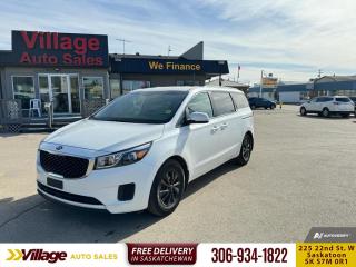 <b>Apple CarPlay,  Android Auto,  Heated Seats,  Rear View Camera,  Aluminum Wheels!</b><br> <br> We sell high quality used cars, trucks, vans, and SUVs in Saskatoon and surrounding area.<br> <br>   The 2018 KIA Sedona has achieved the NHTSA 5 Star safety rating yet again. This  2018 Kia Sedona is for sale today. <br> <br>The KIA Sedona is a beautifully crafted people hauler designed to fit seamlessly into your life. With plenty of power, tons of room and safety features galore, the 2018 Sedona is sure to please everyone in the family. Slip behind the steering wheel and youll find yourself immersed in a stylish cabin with excellent visibility of the road ahead.This  van has 146,006 kms. Its  white in colour  . It has a 6 speed automatic transmission and is powered by a  276HP 3.3L V6 Cylinder Engine.  <br> <br> Our Sedonas trim level is LX. The LX trim comes standard with plenty of convenience features making it a very comfortable and efficient to drive. Features include a larger 7 inch audio display with SiriusXM, Android Auto and Apple CarPlay, 6 speakers and Bluetooth smartphone integration with streaming audio capability, heated front seats, a leather steering wheel with audio and cruise controls, HomeLink garage door transmitter, a leather gear shift knob, rear parking sensors, a back up camera and an impressive array of safety features.  This vehicle has been upgraded with the following features: Apple Carplay,  Android Auto,  Heated Seats,  Rear View Camera,  Aluminum Wheels,  Steering Wheel Audio Control,  Bluetooth. <br> <br>To apply right now for financing use this link : <a href=https://www.villageauto.ca/car-loan/ target=_blank>https://www.villageauto.ca/car-loan/</a><br><br> <br/><br> Buy this vehicle now for the lowest bi-weekly payment of <b>$134.62</b> with $0 down for 84 months @ 5.99% APR O.A.C. ( Plus applicable taxes -  Plus applicable fees   ).  See dealer for details. <br> <br><br> Village Auto Sales has been a trusted name in the Automotive industry for over 40 years. We have built our reputation on trust and quality service. With long standing relationships with our customers, you can trust us for advice and assistance on all your motoring needs. </br>

<br> With our Credit Repair program, and over 250 well-priced vehicles in stock, youll drive home happy, and thats a promise. We are driven to ensure the best in customer satisfaction and look forward working with you. </br> o~o