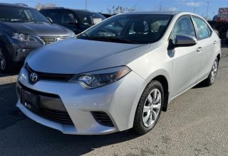 Just arrived. Silver 2015 Toyota Corolla LE. 1.8 L Great on gas and very reliable. Clean in and out. Runs well with no issues. Has 217,865 kms. Regularly serviced. Loaded with Backup Camera, Heated Seats, Keyless Entry, Bluetooth, CD/AUX/USB, Steering Wheel Audio and Phone Controls! <br/> *Safety Certified at no extra cost* <br/> *Welcome to get vehicle checked by any mechanic before purchase* <br/> All in price : $10,989 plus HST and license plates. <br/> Call : 647-303-2585 or 647-631-8755 <br/> E-mail : info@bramptonautocenter.ca <br/> Brampton Auto Center <br/> 69 Eastern Avenue, Brampton ON, L6W 1X9. Unit 206 <br/> Brampton Auto Center, welcomes you! Family owned dealership located in the GTA. We take pride in our work. Customer service is our priority. Full disclosure with honesty. We are OMVIC registered and proud member of the UCDA. You are welcomed to get the vehicle checked by any mechanic before purchase, for quality assurance. Financing available for all types of credit! Good, bad or no credit. No problem! We will get you approved. Warranty options available for any year, make or model! Contact dealer for more details. <br/>
