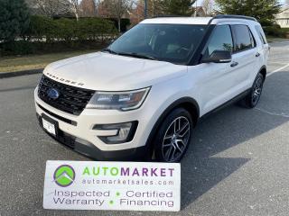 Used 2017 Ford Explorer Sport 4WD LEATHER, PANO ROOF, FINANCING, WARRANTY, INSPECTED W/BCAA MBSHP! for sale in Surrey, BC