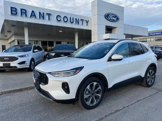 <p class=MsoNoSpacing>KEY FEATURES: 2024 Ford Escape Platinum, Hybrid, all-wheel drive, Leather seats, Star White, 13 in touch screen, Wireless charging, Bliss with rear cross-traffic alert, fordPass, sync4, 2.5l 4cyl, Lane keep system, navigation, pre-collision assist, remote keyless entry, remote vehicle start, reverse camera, reverse sensors, heated seats, power liftgate with foot activation, Auto headlamps, fog lamps and more.<br />Please Call 519-756-6191, Email sales@brantcountyford.ca for more information and availability on this vehicle.<span style=mso-spacerun: yes;>  </span>Brant County Ford is a family owned dealership and has been a proud member of the Brantford community for over 40 years!</p><p class=MsoNoSpacing> </p><p class=MsoNoSpacing><br />** PURCHASE PRICE ONLY (Includes) Fords Delivery Allowance</p><p class=MsoNoSpacing><br />** See dealer for details.</p><p class=MsoNoSpacing>*Please note all prices are plus HST and Licencing.</p><p class=MsoNoSpacing>* Prices in Ontario, Alberta and British Columbia include OMVIC/AMVIC fee (where applicable), accessories, other dealer installed options, administration and other retailer charges.</p><p class=MsoNoSpacing>*The sale price assumes all applicable rebates and incentives (Delivery Allowance/Non-Stackable Cash/3-Payment rebate/SUV Bonus/Winter Bonus, Safety etc</p><p class=MsoNoSpacing>All prices are in Canadian dollars (unless otherwise indicated). Retailers are free to set individual prices.</p>