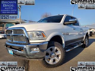 <p><span style=text-decoration: underline;><strong><span style=font-size: 18pt;>This local, accident free, 2014 Ram 3500 4WD Crew Cab 6.7L Turbo Cummins diesel 6.3 Ft Box Laramie truck has several positive attributes:</span></strong></span></p><p><span style=font-size: 14pt;><span style=text-decoration: underline;><strong>Powerful Engine:</strong></span> The 6.7L Turbo Cummins diesel engine is renowned for its robust performance, offering ample power and torque for towing and hauling heavy loads.</span></p><p><span style=font-size: 14pt;><span style=text-decoration: underline;><strong>Towing Capacity:</strong></span> This truck is known for its impressive towing capacity - <span style=text-decoration: underline;><strong>17,110 lbs</strong></span>, making it well-suited for towing trailers, boats, and other heavy equipment.</span></p><p><span style=font-size: 14pt;><span style=text-decoration: underline;><strong>Durability:</strong></span> Rams are generally praised for their durability and reliability, and the 2014 Ram 3500 is no exception. The Cummins engine is particularly known for its longevity.</span></p><p><span style=font-size: 14pt;><span style=text-decoration: underline;><strong>Comfortable Interior:</strong></span> The Laramie trim level typically offers a comfortable and well-appointed interior, with features like leather upholstery, heated seats, and a premium sound system, making long drives more enjoyable.</span></p><p><span style=font-size: 14pt;><span style=text-decoration: underline;><strong>Off-Road Capability:</strong></span> With its 4WD capability, the Ram 3500 Laramie can handle various terrains and weather conditions, making it versatile for both on-road and off-road adventures.</span></p><p><span style=font-size: 14pt;><span style=text-decoration: underline;><strong>Spacious Crew Cab:</strong></span> The Crew Cab configuration provides ample space for passengers, making it suitable for families or work crews who need to transport multiple people comfortably.</span></p><p><span style=font-size: 14pt;><span style=text-decoration: underline;><strong>Cargo Space:</strong></span> The 6.3 ft bed offers plenty of cargo space for hauling equipment, supplies, or recreational gear, providing versatility for various tasks and activities.</span></p><p><span style=font-size: 14pt;><span style=text-decoration: underline;><strong>Towing Features:</strong></span> The 2014 Ram 3500 Laramie may come equipped with towing features such as trailer sway control, integrated trailer brake controller, and tow/haul mode, enhancing towing safety and control.</span></p><p><strong><span style=font-size: 14pt;>Overall, the 2014 Ram 3500 4WD Crew Cab 6.7L Turbo Cummins diesel 6.3 Ft Box Laramie truck combines power, durability, comfort, and capability, making it a popular choice among truck enthusiasts and those with demanding towing or hauling needs.</span></strong></p>