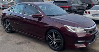 <p>2017 ACCORD TORING EDITION MAROON ON BLACK INTERIOR COMES CERTIFIED WITH IN SHOP 90DAYS WARRANTY.</p>