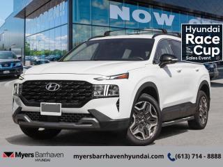 <b>Sunroof,  Synthetic Leather Seats,  Heated Seats,  Apple CarPlay,  Android Auto!</b><br> <br> <br> <br>  For adventure, readiness, and outstanding style, this 2023 Santa Fe is an easy choice. <br> <br>Refinement wrapped in ruggedness, capability married to style, and adventure ready attitude paired to a comfortable drive. These things make this 2023 Santa Fe an amazing SUV. If you need a ready to go SUV that makes every errand an adventure and makes every adventure a journey, this 2023 Santa Fe was made for you.<br> <br> This serenity white SUV  has an automatic transmission and is powered by a  281HP 2.5L 4 Cylinder Engine.<br> <br> Our Santa Fes trim level is Urban AWD. This Santa Fe Urban kicks things up a notch with exclusive exterior styling and upgraded wheels, along with an express open/close glass sunroof and synthetic leather seat upholstery, along with heated front seats with power adjustment and lumbar support, a heated leather-wrapped steering wheel, proximity keyless entry with remote start, LED lights with automatic high beams, and a 10.25-inch infotainment screen bundled with Apple CarPlay and Android Auto, navigation, and a 6-speaker audio system. Road safety is assured thanks to blind spot detection, adaptive cruise control, lane keeping assist, lane departure warning, forward and rear collision mitigation, rear parking sensors, and a rear view camera. Additional features include towing equipment with trailer sway control, dual-zone climate control, and even more. This vehicle has been upgraded with the following features: Sunroof,  Synthetic Leather Seats,  Heated Seats,  Apple Carplay,  Android Auto,  Navigation,  Heated Steering Wheel. <br><br> <br/> See dealer for details. <br> <br><br> Come by and check out our fleet of 30+ used cars and trucks and 90+ new cars and trucks for sale in Ottawa.  o~o