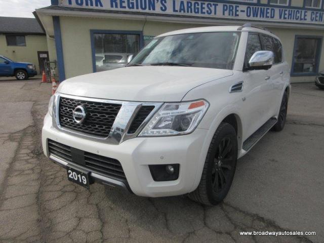 2019 Nissan Armada LOADED PLATINUM-EDITION 7 PASSENGER 5.6L - V8.. 4X4.. BENCH & 3RD ROW.. LEATHER.. HEATED/AC SEATS.. NAVIGATION.. SUNROOF.. DVD HEADRESTS..