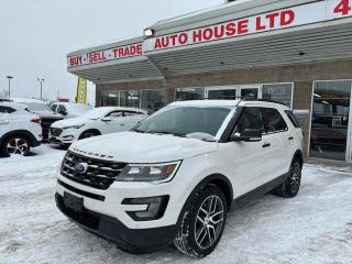 <div>2017 FORD EXPLORER 4WD SPORT WITH 121,660 KMS, NAVIGATION, BACKUP CAMERA, 180 FRONT/REAR CAM, PANORAMIC ROOF, HEATED STEERING WHEEL, PUSH BUTTON START, BLUETOOTH, THIRD ROW SEATS, BLIND SPOT DETECTION, HEATED SEATS, VENTILATED SEATS, LEATHER SEATS, TOW MODE, AND MORE!</div>