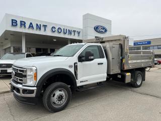 <p><br />KEY FEATURES: 2023 Ford f550, XL, 4x4, 6.7L Diesel, DUMP TRUCK, White, XL Chrome Package, upfitter switches, running boards, Snow plow package, Trailer Brake controller, HD front end, Low deflection package, rear camera, Vinyl seats, Cruise control please call for more information. .</p><p><br />Please Call 519-756-6191, Email sales@brantcountyford.ca for more information and availability on this vehicle.  Brant County Ford is a family owned dealership and has been a proud member of the Brantford community for over 40 years!</p><p> </p><p><br />** PURCHASE PRICE ONLY (Includes) Fords Delivery Allowance & Non-stackable where applicable</p><p><br />** See dealer for details.</p><p>*Please note all prices are plus HST and Licencing. </p><p>* Prices in Ontario, Alberta and British Columbia include OMVIC/AMVIC fee (where applicable), accessories, other dealer installed options, administration and other retailer charges. </p><p>*The sale price assumes all applicable rebates and incentives (Delivery Allowance/Non-Stackable Cash/3-Payment rebate/SUV Bonus/Winter Bonus, Safety etc</p><p>All prices are in Canadian dollars (unless otherwise indicated). Retailers are free to set individual prices.</p><p> </p>