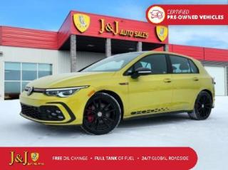 Yellow 2023 Volkswagen Golf GTI FWD 6-Speed Manual 2.0L I4 Turbocharged DOHC 16V SULEV II 241hp <br><br>Welcome to our dealership, where we cater to every car shoppers needs with our diverse range of vehicles. Whether youre seeking peace of mind with our meticulously inspected and Certified Pre-Owned vehicles, looking for great value with our carefully selected Value Line options, or are a hands-on enthusiast ready to tackle a project with our As-Is mechanic specials, weve got something for everyone. At our dealership, quality, affordability, and variety come together to ensure that every customer drives away satisfied. Experience the difference and find your perfect match with us today.<br><br>4D Hatchback, 2.0L I4 Turbocharged DOHC 16V SULEV II 241hp, 6-Speed Manual, FWD, Yellow, Titan Black Cloth, ABS brakes, Alloy wheels, Compass, Electronic Stability Control, Heated door mirrors, Heated front seats, Heated Front Sport Seats, Illuminated entry, Low tire pressure warning, Navigation System, Remote keyless entry, Traction control.<br><br><br>Certified. J&J Certified Details: * Vigorous Inspection * Global Roadside Assistance available 24/7, 365 days a year - 3 months * Get As Low As 7.99% APR Financing OAC * CARFAX Vehicle History Report. * Complimentary 3-Month SiriusXM Select+ Trial Subscription * Full tank of fuel * One free oil change (only redeemable here)
