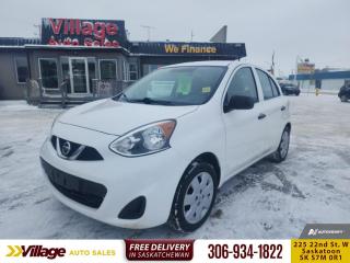 <b>CD Player,  Aux Jack,  Cloth Seats,  Trip Computer!</b><br> <br> We sell high quality used cars, trucks, vans, and SUVs in Saskatoon and surrounding area.<br> <br>   For an affordable subcompact thats both fun and easy to drive, this Nissan Micra is a strong choice. This  2017 Nissan Micra is for sale today. <br> <br>Live boldly with this Nissan Micra. Break away from the pack with fun to drive agility and impressive fuel economy. Say yes to European design, grab onto the leather-wrapped steering wheel, and shine on with chrome in all the right places. Regardless of your plans, youve made the right choice with this fun, affordable Nissan Micra. This  hatchback has 90,869 kms. Its  white in colour  . It has an automatic transmission and is powered by a  109HP 1.6L 4 Cylinder Engine.  It may have some remaining factory warranty, please check with dealer for details. <br> <br> Our Micras trim level is S. This Nissan Micra S is a small car thats big on value. It comes with standard features like an AM/FM CD player with an audio aux jack, cloth seats, carpeted floor mats, 60/40 split folding back seats, a trip computer, variable intermittent windshield wipers, and more. This vehicle has been upgraded with the following features: Cd Player,  Aux Jack,  Cloth Seats,  Trip Computer. <br> <br>To apply right now for financing use this link : <a href=https://www.villageauto.ca/car-loan/ target=_blank>https://www.villageauto.ca/car-loan/</a><br><br> <br/><br> Buy this vehicle now for the lowest bi-weekly payment of <b>$121.16</b> with $0 down for 84 months @ 5.99% APR O.A.C. ( Plus applicable taxes -  Plus applicable fees   ).  See dealer for details. <br> <br><br> Village Auto Sales has been a trusted name in the Automotive industry for over 40 years. We have built our reputation on trust and quality service. With long standing relationships with our customers, you can trust us for advice and assistance on all your motoring needs. </br>

<br> With our Credit Repair program, and over 250 well-priced vehicles in stock, youll drive home happy, and thats a promise. We are driven to ensure the best in customer satisfaction and look forward working with you. </br> o~o