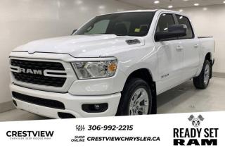 1500 BIG HORN CREW CAB 4X4 ( 1 Check out this vehicles pictures, features, options and specs, and let us know if you have any questions. Helping find the perfect vehicle FOR YOU is our only priority.P.S...Sometimes texting is easier. Text (or call) 306-994-7040 for fast answers at your fingertips!This Ram 1500 boasts a Gas/Electric V-8 5.7 L/345 engine powering this Automatic transmission. WHEELS: 20 X 9 ALUMINUM CHROME CLAD, TRANSMISSION: 8-SPEED AUTOMATIC, TRAILER TOW GROUP.*This Ram 1500 Comes Equipped with These Options *QUICK ORDER PACKAGE 27Z BIG HORN , TRAILER BRAKE CONTROL, TIRES: 275/55R20 ALL-SEASON LRR, REAR WHEELHOUSE LINERS, RADIO: UCONNECT 5 W/8.4 DISPLAY, MONOTONE PAINT, GVWR: 3,220 KGS (7,100 LBS), ENGINE: 5.7L HEMI VVT V8 W/MDS & ETORQUE, BRIGHT WHITE, BLACK, DELUXE CLOTH BUCKET SEATS.* Visit Us Today *Stop by Crestview Chrysler (Capital) located at 601 Albert St, Regina, SK S4R2P4 for a quick visit and a great vehicle!