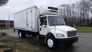 2016 Freightliner M2 106 22 Foot Reefer Cube Van With Ramp, 6.7L L6 DIESEL Cummins engine, Hydraulic Brakes 6 cylinder, Hydraulic Brakes, 2 door, 4X2Automatic, Thermo King Refrigeration, Refrigeration recently serviced at Thermo King,  cruise control, air conditioning, AM/FM radio, power windows, power mirrors, white exterior, black interior, cloth. Box width 8 feet, Box height is 6 Feet 5 inches, (all measurements are considered to be accurate but not guaranteed) Certificate and Decal Valid January 2025 $64,510.00 plus $375 processing fee, $64,885.00 total payment obligation before taxes.  Listing report, warranty, contract commitment cancellation fee, financing available on approved credit (some limitations and exceptions may apply). All above specifications and information is considered to be accurate but is not guaranteed and no opinion or advice is given as to whether this item should be purchased. We do not allow test drives due to theft, fraud and acts of vandalism. Instead we provide the following benefits: Complimentary Warranty (with options to extend), Limited Money Back Satisfaction Guarantee on Fully Completed Contracts, Contract Commitment Cancellation, and an Open-Ended Sell-Back Option. Ask seller for details or call 604-522-REPO(7376) to confirm listing availability.