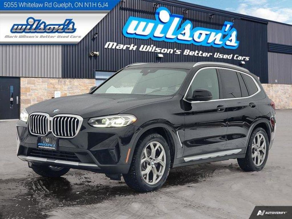 Used 2022 BMW X3 xDrive30i AWD, Leather, Navi, Heated Steering + Seats, Bluetooth, Rear Camera, New Tires & Brakes! for Sale in Guelph, Ontario