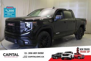 This 2024 GMC Sierra 1500 in Onyx Black is equipped with 4WD and Gas V8 5.3L/325 engine.The Next Generation Sierra redefines what it means to drive a pickup. The redesigned for 2019 Sierra 1500 boasts all-new proportions with a larger cargo box and cabin. It also shaves weight over the 2018 model through the use of a lighter boxed steel frame and extensive use of aluminum in the hood, tailgate, and doors.To help improve the hitching and towing experience, the available ProGrade Trailering System combines intelligent technologies to offer an in-vehicle Trailering App, a companion to trailering features in the myGMC app and multiple high-definition camera views.GMC has altered the pickup landscape with groundbreaking innovation that includes features such as available Rear Camera Mirror and available Multicolour Heads-Up Display that puts key vehicle information low on the windshield. Innovative safety features such as HD Surround Vision and Lane Change Alert with Side Blind Zone alert will also help you feel confident and in control in the Next Generation Seirra.Key features of the Sierra Elevation include: Monochromatic look with black grille and vertical recovery hooks, 20 gloss black painted-aluminum wheels, Available x31 Off-Road package with integrated dual exhaust and all-terrain tires, Keyless open and start, and LED cargo box lighting.Check out this vehicles pictures, features, options and specs, and let us know if you have any questions. Helping find the perfect vehicle FOR YOU is our only priority.P.S...Sometimes texting is easier. Text (or call) 306-988-7738 for fast answers at your fingertips!Dealer License #914248Disclaimer: All prices are plus taxes & include all cash credits & loyalties. See dealer for Details.