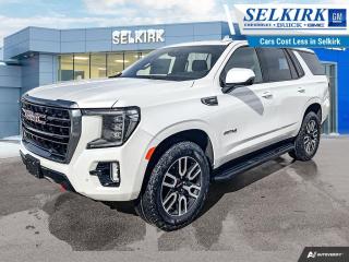 <b>Leather Seats,  Cooled Seats,  Power Liftgate,  Lane Keep Assist,  Remote Start!</b><br> <br> <br> <br>  Truly an all-purpose vehicle, this GMC Yukon carries a ton of passengers and cargo with ease, and looks good doing it. <br> <br>This GMC Yukon is a traditional full-size SUV thats thoroughly modern. With its truck-based body-on-frame platform, its every bit as tough and capable as a full size pickup truck. The handsome exterior and well-appointed interior are what make this SUV a desirable family hauler. This GMC Yukon sits above the competition in tech, features and aesthetics while staying capable and comfortable enough to take the whole family and a camper along for the adventure. <br> <br> This white frost tricoat SUV  has a 10 speed automatic transmission and is powered by a  355HP 5.3L 8 Cylinder Engine.<br> <br> Our Yukons trim level is AT4. Upgrading to this Yukon AT4 gives you premium exterior and interior features like cooled leather seats, a Magnetic Ride Control suspension, a large 10.2 inch colour touchscreen featuring wireless Apple CarPlay, Android Auto and a Bose premium audio system, exclusive black aluminum wheels, black chrome accents, a unique front end design, red recovery hooks and LED headlights. This distinctive SUV also includes a leather steering wheel, power liftgate, power front seats, 4G WiFi hotspot, GMC Connected Access, a remote engine start, HD rear view camera, Teen Driver Technology, front pedestrian braking, front and rear parking assist, lane keep assist with lane departure warning, tow/haul mode, trailering equipment, wireless charging and plenty of cargo room! This vehicle has been upgraded with the following features: Leather Seats,  Cooled Seats,  Power Liftgate,  Lane Keep Assist,  Remote Start,  Android Auto,  Apple Carplay. <br><br> <br>To apply right now for financing use this link : <a href=https://www.selkirkchevrolet.com/pre-qualify-for-financing/ target=_blank>https://www.selkirkchevrolet.com/pre-qualify-for-financing/</a><br><br> <br/> Weve discounted this vehicle $4152.    Incentives expire 2024-04-30.  See dealer for details. <br> <br>Selkirk Chevrolet Buick GMC Ltd carries an impressive selection of new and pre-owned cars, crossovers and SUVs. No matter what vehicle you might have in mind, weve got the perfect fit for you. If youre looking to lease your next vehicle or finance it, we have competitive specials for you. We also have an extensive collection of quality pre-owned and certified vehicles at affordable prices. Winnipeg GMC, Chevrolet and Buick shoppers can visit us in Selkirk for all their automotive needs today! We are located at 1010 MANITOBA AVE SELKIRK, MB R1A 3T7 or via phone at 204-482-1010.<br> Come by and check out our fleet of 80+ used cars and trucks and 190+ new cars and trucks for sale in Selkirk.  o~o