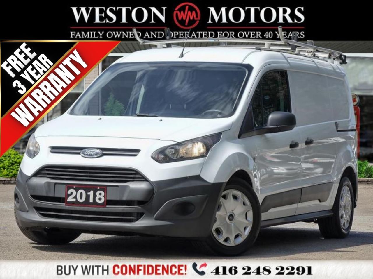 2018 Ford Transit Connect XL*DUAL DOORS*SHELVING*ROOF RACK*REVCAM!!!**