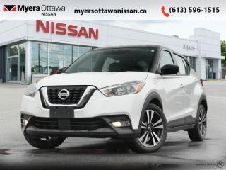 <b>Certified, Low Mileage, Android Auto,  Apple CarPlay,  Alloy Wheels,  Fog Lights,  Remote Keyless Entry!</b><br> <br>  Compare at $22140 - Our Price is just $21495! <br> <br>   Versatile, stylish, and comfortable, this 2020 Nissan Kicks is sure to never cramp your style. This  2020 Nissan Kicks is for sale today in Ottawa. <br> <br>One of the best compact crossovers on the market, the 2020 Nissan Kicks manages to stand out for its style, comfort, and size. In a world of monotonous compact crossovers, the Kicks has a lot of unique styling and technology that make it an extremely compelling option. Whether this Nissan Kicks is just getting groceries or hauling you and your gear for a weekend getaway, this Kicks can do it all in style and comfort. This low mileage  SUV has just 45,650 kms and is a Certified Pre-Owned vehicle. Its  white in colour  . It has an automatic transmission and is powered by a  122HP 1.6L 4 Cylinder Engine. <br> <br> Our Kickss trim level is SV. Stepping up to the Kicks SV will get some awesome style and convenience with fog lights, heated power side mirrors, rear view camera, blind spot and lane departure warning, impressive array of air bags, intelligent automatic emergency braking, aluminum wheels, intelligent automatic headlights, and Advanced Drive Assist Display in the instrument cluster to help you on the drive and remote keyless entry, automatic climate control, heated front seats, steering wheel mounted cruise and audio control, 7 inch touchscreen, Android Auto and Apple CarPlay compatibility, Bluetooth, SiriusXM, and USB and aux jacks for astounding comfort and connectivity. This vehicle has been upgraded with the following features: Android Auto,  Apple Carplay,  Alloy Wheels,  Fog Lights,  Remote Keyless Entry,  Steering Wheel Audio Control,  Active Emergency Braking. <br> <br>To apply right now for financing use this link : <a href=https://www.myersottawanissan.ca/finance target=_blank>https://www.myersottawanissan.ca/finance</a><br><br> <br/><br> Payments from <b>$345.73</b> monthly with $0 down for 84 months @ 8.99% APR O.A.C. ( Plus applicable taxes -  and licensing fees   ).  See dealer for details. <br> <br>Get the amazing benefits of a Nissan Certified Pre-Owned vehicle!!! Save thousands of dollars and get a pre-owned vehicle that has factory warranty, 24 hour roadside assistance and rates as low as 0.9%!!! <br>*LIFETIME ENGINE TRANSMISSION WARRANTY NOT AVAILABLE ON VEHICLES WITH KMS EXCEEDING 140,000KM, VEHICLES 8 YEARS & OLDER, OR HIGHLINE BRAND VEHICLE(eg. BMW, INFINITI. CADILLAC, LEXUS...)<br> Come by and check out our fleet of 50+ used cars and trucks and 110+ new cars and trucks for sale in Ottawa.  o~o