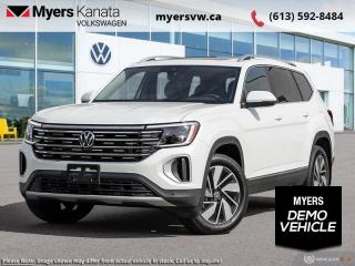 <b>Leather Seats!</b><br> <br> <br> <br>  This family-oriented 2024 Volkswagen Atlas has plenty of room for passenger comfort, as well as being fun to drive. <br> <br>This 2024 Volkswagen Atlas is a premium family hauler that offers voluminous space for occupants and cargo, comfort, sophisticated safety and driver-assist technology. The exterior sports a bold design, with an imposing front grille, coherent body lines, and a muscular stance. On the inside, trim pieces are crafted with premium materials and carefully put together to ensure rugged build quality, with straightforward control layouts, ergonomic seats, and an abundance of storage space. With a bevy of standard safety technology that inspires confidence, this 2024 Volkswagen Atlas is an excellent option for a versatile and capable family SUV.<br> <br> This oryx white pearl effect SUV  has an automatic transmission and is powered by a  2.0L I4 16V GDI DOHC Turbo engine.<br> <br> Our Atlass trim level is Highline 2.0 TSI. Upgrading to this Highline trim rewards you with awesome standard features such as a panoramic sunroof, harman/kardon premium audio, integrated navigation, and leather seating upholstery. Also standard include a power liftgate for rear cargo access, heated and ventilated front seats, a heated steering wheel, remote engine start, adaptive cruise control, and a 12-inch infotainment system with Car-Net mobile hotspot internet access, Apple CarPlay and Android Auto. Safety features also include blind spot detection, lane keeping assist with lane departure warning, front and rear collision mitigation, park distance control, and autonomous emergency braking. This vehicle has been upgraded with the following features: Leather Seats.  This is a demonstrator vehicle driven by a member of our staff, so we can offer a great deal on it.<br><br> <br>To apply right now for financing use this link : <a href=https://www.myersvw.ca/en/form/new/financing-request-step-1/44 target=_blank>https://www.myersvw.ca/en/form/new/financing-request-step-1/44</a><br><br> <br/>    5.99% financing for 84 months. <br> Buy this vehicle now for the lowest bi-weekly payment of <b>$485.57</b> with $0 down for 84 months @ 5.99% APR O.A.C. ( taxes included, $1071 (OMVIC fee, Air and Tire Tax, Wheel Locks, Admin fee, Security and Etching) is included in the purchase price.    ).  Incentives expire 2024-05-31.  See dealer for details. <br> <br> <br>LEASING:<br><br>Estimated Lease Payment: $380 bi-weekly <br>Payment based on 5.49% lease financing for 60 months with $0 down payment on approved credit. Total obligation $49,455. Mileage allowance of 16,000 KM/year. Offer expires 2024-05-31.<br><br><br>Call one of our experienced Sales Representatives today and book your very own test drive! Why buy from us? Move with the Myers Automotive Group since 1942! We take all trade-ins - Appraisers on site!<br> Come by and check out our fleet of 40+ used cars and trucks and 120+ new cars and trucks for sale in Kanata.  o~o