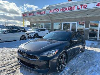 <div>2018 KIA STINGER GT LIMITED WITH 100,235 KMS, AWD, NAVIGATION, BACKUP CAMERA, 360 FRONT/BACK CAMERA, SUNROOF, HEATED STEERING WHEEL, PUSH BUTTON START, BLUETOOTH, APPLE CARPLAY, ANDROID AUTO, WIRELESS PHONE CHARGER, PADDLE SHIFTERS, LANE ASSIST, BLIND SPOT DETECTION, COLLISION DETECTION, HEADS UP DISPLAY, POWER FOLDING MIRRORS, AUTO STOP/START, HEATED SEATS FRONT/REAR, VENTILATED SEATS, LEATHER SEATS AND MORE!</div>