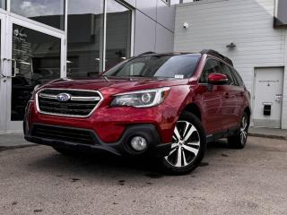Turn heads in this phenomenal 2019 SubaruOutback Limited is offered in incredible Crimson Red Pearl! Its powered by a 2.5 Liter 4 Cylinder engine that produces 175 horsepower while paired with a CVT. Sporty sleek lines are enhanced with alloy wheels, roof rails, and a rear roof spoiler.Open the door to our Limited to find a world of comfort and convenience with black leather seating, driver memory settings heated front/rear seats, a leather-wrapped steering wheel mounted audio/cruise controls (adaptive), navigation, and a massive power sunroof! It also has a power liftgate, an AM/FM radio thats XM ready, Bluetooth hands-free phone capability, drive selection and an impressive 6 speaker sound system. Our Subaru gives you peace of mind with a variety of safety features including a backup camera, a blind-spot monitoring system, a forward collision warning system, a lane keep assist system, 4-Wheel anti-braking system, stability/traction control, a multitude of airbags and more! Print this page and call us Now... We Know You Will Enjoy Your Test Drive Towards Ownership! We look forward to showing you why Go Mazda is the best place for all your automotive needs.Go Mazda is an AMVIC licensed business.Please note: this vehicle was previously registered in the province of Ontario