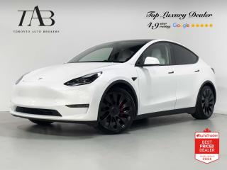 This Powerful 2023 Tesla Model Y Performance is a Canadian vehicle with a clean Carfax report and a remaining manufacture warranty until November 8, 2026 or 80,000kms. It is a cutting-edge electric SUV known for its impressive acceleration, advanced technology, and spacious interior.

Key Features Includes:

- Performance 
- Dual Motor
- Autopilot
- Navigation
- Bluetooth
- Backup Camera
- Parking Sensors
- Moonroof
- Spotify
- Apple Music
- Zoom
- Theater ( Netflix, Youtube, Disney+ )
- Heated Front and Rear Seats
- Heated Steering wheel
- Cruise Control
- Automatic emergency braking
- Red Brake Calipers
- 21" Alloy Wheels 


NOW OFFERING 3 MONTH DEFERRED FINANCING PAYMENTS ON APPROVED CREDIT. 

Looking for a top-rated pre-owned luxury car dealership in the GTA? Look no further than Toronto Auto Brokers (TAB)! Were proud to have won multiple awards, including the 2023 GTA Top Choice Luxury Pre Owned Dealership Award, 2023 CarGurus Top Rated Dealer, 2024 CBRB Dealer Award, the Canadian Choice Award 2024,the 2024 BNS Award, the 2023 Three Best Rated Dealer Award, and many more!

With 30 years of experience serving the Greater Toronto Area, TAB is a respected and trusted name in the pre-owned luxury car industry. Our 30,000 sq.Ft indoor showroom is home to a wide range of luxury vehicles from top brands like BMW, Mercedes-Benz, Audi, Porsche, Land Rover, Jaguar, Aston Martin, Bentley, Maserati, and more. And we dont just serve the GTA, were proud to offer our services to all cities in Canada, including Vancouver, Montreal, Calgary, Edmonton, Winnipeg, Saskatchewan, Halifax, and more.

At TAB, were committed to providing a no-pressure environment and honest work ethics. As a family-owned and operated business, we treat every customer like family and ensure that every interaction is a positive one. Come experience the TAB Lifestyle at its truest form, luxury car buying has never been more enjoyable and exciting!

We offer a variety of services to make your purchase experience as easy and stress-free as possible. From competitive and simple financing and leasing options to extended warranties, aftermarket services, and full history reports on every vehicle, we have everything you need to make an informed decision. We welcome every trade, even if youre just looking to sell your car without buying, and when it comes to financing or leasing, we offer same day approvals, with access to over 50 lenders, including all of the banks in Canada. Feel free to check out your own Equifax credit score without affecting your credit score, simply click on the Equifax tab above and see if you qualify.

So if youre looking for a luxury pre-owned car dealership in Toronto, look no further than TAB! We proudly serve the GTA, including Toronto, Etobicoke, Woodbridge, North York, York Region, Vaughan, Thornhill, Richmond Hill, Mississauga, Scarborough, Markham, Oshawa, Peteborough, Hamilton, Newmarket, Orangeville, Aurora, Brantford, Barrie, Kitchener, Niagara Falls, Oakville, Cambridge, Kitchener, Waterloo, Guelph, London, Windsor, Orillia, Pickering, Ajax, Whitby, Durham, Cobourg, Belleville, Kingston, Ottawa, Montreal, Vancouver, Winnipeg, Calgary, Edmonton, Regina, Halifax, and more.

Call us today or visit our website to learn more about our inventory and services. And remember, all prices exclude applicable taxes and licensing, and vehicles can be certified at an additional cost of $799.