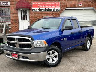 <p>Super-Clean RAM 1500 from Kingston, ON! This ST 4x4 Double Cab model looks incredible in its Blue paint and factory alloy wheels, with BRAND NEW All-Season Tires just installed! The exterior features keyless entry with a remote start, automatic headlights, bug/rock deflector and window coverings, tinted privacy glass, a TrailFX bedliner, cargo bed lights, chromed bumpers, a trailer hitch, a powerful 5.7L V8 HEMI engine, and automatic transmission! The interior is clean and comfortable with cloth seating for 6 occupants, all-weather floor mats, power door locks, mirrors, and windows, steering wheel audio and cruise controls, an easy-to-read and use gauge cluster, electronic 4x4 selection, central AM/FM/XM Satellite Radio with MP3 Capabilities, A/C climate controls with front and rear window defrost settings, TOW/Haul mode, USB/AUX/12V accessory ports and more! </p><p> </p><p>Great looking and driving Truck with NEW ALL-SEASON TIRES INSTALLED!</p><p> </p><p>Call (905) 623-2906</p><p> </p><p>Text Ryan: (905) 429-9680 or Email: ryan@markrainford.ca</p><p> </p><p>Text Mark: (905) 431-0966 or Email: mark@markrainford.ca</p>