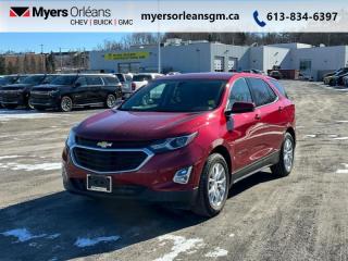 <b>Aluminum Wheels,  Apple CarPlay,  Android Auto,  Remote Start,  Heated Seats!</b><br> <br>    With a composed chassis, a quiet cabin and a roomy back seat, the Chevy Equinox is a top choice in the competitive mid sized SUV segment. This  2019 Chevrolet Equinox is for sale today in Orleans. <br> <br>When Chevrolet designed the Equinox, they got every detail just right. Its the perfect size, roomy without being too big. This compact SUV pairs eye-catching style with a spacious and versatile cabin thats been thoughtfully designed to put you at the centre of attention. This mid size crossover also comes packed with desirable technology and safety features. For a mid sized SUV, its hard to beat this Chevrolet Equinox. This  SUV has 105,702 kms. Its  cajun red in colour  . It has an automatic transmission and is powered by a  170HP 1.5L 4 Cylinder Engine.  <br> <br> Our Equinoxs trim level is LT. Upgrading to this Equinox LT is a great choice as it comes loaded with aluminum wheels, HID headlights, a 7 inch touchscreen display with Apple CarPlay and Android Auto, active aero shutters for better fuel economy, an 8-way power driver seat and power heated outside mirrors. It also has a remote engine start, heated front seats, a rear view camera, 4G WiFi capability, steering wheel with audio and cruise controls, Teen Driver technology, Bluetooth streaming audio, StabiliTrak electronic stability control and a split folding rear seat to make loading and unloading large objects a breeze! This vehicle has been upgraded with the following features: Aluminum Wheels,  Apple Carplay,  Android Auto,  Remote Start,  Heated Seats,  Power Seat,  Rear View Camera. <br> <br>To apply right now for financing use this link : <a href=https://www.myersorleansgm.ca/FinancePreQualForm target=_blank>https://www.myersorleansgm.ca/FinancePreQualForm</a><br><br> <br/><br> Buy this vehicle now for the lowest bi-weekly payment of <b>$146.34</b> with $0 down for 84 months @ 9.99% APR O.A.C. ( Plus applicable taxes -  Plus applicable fees   ).  See dealer for details. <br> <br>*MYERS LIFETIME ENGINE AND TRANSMISSION COVERAGE CERTIFICATE NOT AVAILABLE ON VEHICLES WITH KMS EXCEEDING 140,000KM, VEHICLES 8 YEARS & OLDER, OR HIGHLINE BRAND VEHICLE(eg. BMW, INFINITI. CADILLAC, LEXUS...)<br> Come by and check out our fleet of 20+ used cars and trucks and 190+ new cars and trucks for sale in Orleans.  o~o