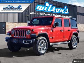 Used 2018 Jeep Wrangler Unlimited Sahara 4X4, 6-Speed, Leather, Heated Steering + Seats, Nav, BSM, Hard Top, New Tires & New Brakes! for sale in Guelph, ON