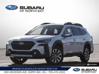 <b>Cooled Seats,  Premium Audio,  Wireless Charging,  Leather Seats,  Sunroof!</b><br> <br>   Whether you mean to take the highway or the byway, this 2024 Subaru Outback is ready for you. <br> <br>This 2024 Subaru Outback was made for the adventurer in all of us. Whether you want a better daily drive, or just the perfect backcountry camping spot, this SUV alternative is fit for the road. With impressive infotainment systems, rugged and sophisticated capability, and aggressive styling, the 2024 Subaru Outback is the perfect all-around ride for those that want a little more out of there weekend. <br> <br> This crystal white pearl SUV  has a cvt transmission and is powered by a  260HP 2.4L 4 Cylinder Engine.<br> <br> Our Outbacks trim level is Premier XT. This range-topping Premier XT features ventilated and heated Nappa leather front seats with 10-way drivers seat power adjustment and lumbar support, a sonorous 12-speaker Harman Kardon audio system, wireless mobile device charging, plush leather upholstery and switchable drive modes, along with an express open/close sunroof with a power shade, an upgraded 11.6-inch infotainment screen with GPS navigation, a power liftgate, dual-zone climate control, push button start, blind spot detection, and Subaru STARLINK Connected Services. Other standard features include a leather-wrapped heated steering wheel, proximity keyless entry, automatic air conditioning, Apple CarPlay, Android Auto, and SiriusXM streaming radio. Safety features include Subarus EyeSight package with a wide-angle front camera, pre-collision braking, lane keeping assist and lane departure warning, forward collision alert, driver monitoring alert, adaptive cruise control, and evasive steering assist. Additional features include 60/40 folding rear seats, front and rear cupholders, three 12-volt DC power outlets, a rear camera, and so much more! This vehicle has been upgraded with the following features: Cooled Seats,  Premium Audio,  Wireless Charging,  Leather Seats,  Sunroof,  Navigation,  Power Liftgate. <br><br> <br>To apply right now for financing use this link : <a href=https://www.subaruofnorthbay.ca/tools/autoverify/finance.htm target=_blank>https://www.subaruofnorthbay.ca/tools/autoverify/finance.htm</a><br><br> <br/>  Contact dealer for additional rates and offers.  6.49% financing for 60 months. <br> Buy this vehicle now for the lowest bi-weekly payment of <b>$453.58</b> with $0 down for 60 months @ 6.49% APR O.A.C. ( Plus applicable taxes -  Plus applicable fees   ).  Incentives expire 2024-04-30.  See dealer for details. <br> <br>Subaru of North Bay has been proudly serving customers in North Bay, Sturgeon Falls, New Liskeard, Cobalt, Haileybury, Kirkland Lake and surrounding areas since 1987. Whether you choose to visit in person or shop online, youll find a huge selection of new 2022-2023 Subaru models as well as certified used vehicles of all makes and models. </br>Our extensive lineup of new vehicles includes the Ascent, BRZ, Crosstrek, Forester, Impreza, Legacy, Outback, WRX and WRX STI. If youre already a Subaru owner, our Subaru Certified Technicians can provide the Genuine Subaru parts, accessories and quality service your vehicle deserves. </br>We invite you to book a test drive or service online, give our dealership a call at 705-472-2222, or just stop in for a visit. We look forward to meeting with you and providing you a stellar experience. </br><br> Come by and check out our fleet of 30+ used cars and trucks and 30+ new cars and trucks for sale in North Bay.  o~o