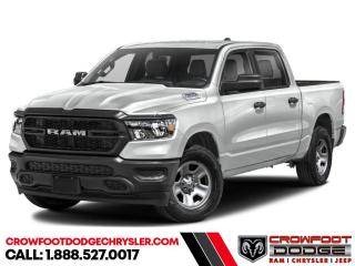 <b>Trailer Tow Group!</b><br> <br> <br> <br>  Discover the inner beauty and rugged exterior of this stylish Ram 1500. <br> <br>The Ram 1500s unmatched luxury transcends traditional pickups without compromising its capability. Loaded with best-in-class features, its easy to see why the Ram 1500 is so popular. With the most towing and hauling capability in a Ram 1500, as well as improved efficiency and exceptional capability, this truck has the grit to take on any task.<br> <br> This bright white Crew Cab 4X4 pickup   has an automatic transmission and is powered by a  305HP 3.6L V6 Cylinder Engine.<br> <br> Our 1500s trim level is Tradesman. This Ram 1500 Tradesman is ready for whatever you throw at it, with a great selection of standard features such as class II towing equipment including a hitch, wiring harness and trailer sway control, heavy-duty suspension, cargo box lighting, and a locking tailgate. Additional features include heated and power adjustable side mirrors, UCconnect 3, push button start, cruise control, air conditioning, vinyl floor lining, and a rearview camera. This vehicle has been upgraded with the following features: Trailer Tow Group. <br><br> <br>To apply right now for financing use this link : <a href=https://www.crowfootdodgechrysler.com/tools/autoverify/finance.htm target=_blank>https://www.crowfootdodgechrysler.com/tools/autoverify/finance.htm</a><br><br> <br/>   <br> Buy this vehicle now for the lowest bi-weekly payment of <b>$379.84</b> with $0 down for 96 months @ 4.99% APR O.A.C. ( Plus GST  documentation fee    / Total Obligation of $79006  ).  Incentives expire 2024-02-29.  See dealer for details. <br> <br>We pride ourselves in consistently exceeding our customers expectations. Please dont hesitate to give us a call.<br> Come by and check out our fleet of 80+ used cars and trucks and 180+ new cars and trucks for sale in Calgary.  o~o