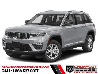 <b>Sunroof, Trailer Tow Group!</b><br> <br> <br> <br>  Theres simply no better SUV that combines on-road comfort with off-road capability at a great value than this legendary Jeep Grand Cherokee. <br> <br>This 2024 Jeep Grand Cherokee is second to none when it comes to performance, safety, and style. Improving on its legendary design with exceptional materials, elevated craftsmanship and innovative design unites to create an unforgettable cabin experience. With plenty of room for your adventure gear, enough seats for your whole family and incredible off-road capability, this 2024 Jeep Grand Cherokee has you covered! <br> <br> This silver zynith SUV  has an automatic transmission and is powered by a  293HP 3.6L V6 Cylinder Engine.<br> <br> Our Grand Cherokees trim level is Limited. Stepping up to this Cherokee Limited rewards you with a power liftgate for rear cargo access and remote engine start, with heated front and rear seats, a heated steering wheel, voice-activated dual-zone climate control, mobile hotspot capability, and a 10.1-inch infotainment system powered by Uconnect 5 Nav with inbuilt navigation, Apple CarPlay and Android Auto. Additional features also include adaptive cruise control, blind spot detection, ParkSense with rear parking sensors, lane departure warning with lane keeping assist, front and rear collision mitigation, and even more. This vehicle has been upgraded with the following features: Sunroof, Trailer Tow Group. <br><br> <br>To apply right now for financing use this link : <a href=https://www.crowfootdodgechrysler.com/tools/autoverify/finance.htm target=_blank>https://www.crowfootdodgechrysler.com/tools/autoverify/finance.htm</a><br><br> <br/> Total  cash rebate of $7451 is reflected in the price. Credit includes up to 10% MSRP. <br> Buy this vehicle now for the lowest bi-weekly payment of <b>$413.73</b> with $0 down for 96 months @ 6.49% APR O.A.C. ( Plus GST  documentation fee    / Total Obligation of $86055  ).  Incentives expire 2024-02-29.  See dealer for details. <br> <br>We pride ourselves in consistently exceeding our customers expectations. Please dont hesitate to give us a call.<br> Come by and check out our fleet of 80+ used cars and trucks and 180+ new cars and trucks for sale in Calgary.  o~o