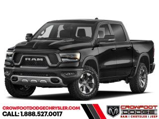 <b>Sunroof, Night Edition, RamBox, Tubular Side Steps, Trailer Hitch!</b><br> <br> <br> <br>  Whether you need tough and rugged capability, or soft and comfortable luxury, this 2024 Ram delivers every time. <br> <br>The Ram 1500s unmatched luxury transcends traditional pickups without compromising its capability. Loaded with best-in-class features, its easy to see why the Ram 1500 is so popular. With the most towing and hauling capability in a Ram 1500, as well as improved efficiency and exceptional capability, this truck has the grit to take on any task.<br> <br> This diamond black c Crew Cab 4X4 pickup   has an automatic transmission and is powered by a  395HP 5.7L 8 Cylinder Engine.<br> <br> Our 1500s trim level is Rebel. Bold and unapologetic, this Ram 1500 Rebel features beefy off-road suspension including Bilstein dampers, skid plates for underbody protection, gloss black wheels, front fog lamps, power-folding exterior mirrors with courtesy lamps, and black fender flares, with front bumper tow hooks. The standard features continue, with power-adjustable heated front seats with lumbar support, dual-zone climate control, power-adjustable pedals, deluxe sound insulation, and a leather-wrapped steering wheel. Connectivity is handled by an upgraded 8.4-inch display powered by Uconnect 5 with inbuilt navigation, mobile internet hotspot access, Apple CarPlay, Android Auto and SiriusXM streaming radio. Additional features include a power rear window with defrosting, class II towing equipment including a hitch, wiring harness and trailer sway control, heavy-duty suspension, cargo box lighting, and a locking tailgate. This vehicle has been upgraded with the following features: Sunroof, Night Edition, Rambox, Tubular Side Steps, Trailer Hitch. <br><br> <br>To apply right now for financing use this link : <a href=https://www.crowfootdodgechrysler.com/tools/autoverify/finance.htm target=_blank>https://www.crowfootdodgechrysler.com/tools/autoverify/finance.htm</a><br><br> <br/>   <br> Buy this vehicle now for the lowest bi-weekly payment of <b>$513.56</b> with $0 down for 96 months @ 4.99% APR O.A.C. ( Plus GST  documentation fee    / Total Obligation of $106820  ).  Incentives expire 2024-02-29.  See dealer for details. <br> <br>We pride ourselves in consistently exceeding our customers expectations. Please dont hesitate to give us a call.<br> Come by and check out our fleet of 80+ used cars and trucks and 180+ new cars and trucks for sale in Calgary.  o~o