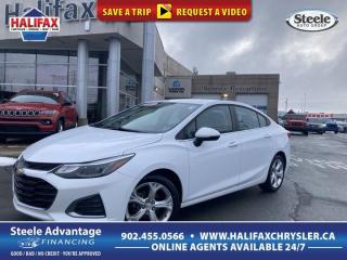 Recent Arrival!2019 Chevrolet Cruze Premier Summit White 1.4L DOHC FWD 6-Speed Automatic**Live Market Value Pricing**, Air Conditioning, Alloy wheels, Automatic temperature control, Heated door mirrors, Heated front seats, Heated steering wheel, Leather steering wheel, Power driver seat, Remote keyless entry, Steering wheel mounted audio controls.Top reasons for buying from Halifax Chrysler: Live Market Value Pricing, No Pressure Environment, State Of The Art facility, Mopar Certified Technicians, Convenient Location, Best Test Drive Route In City, Full Disclosure.Here at Halifax Chrysler, we are committed to providing excellence in customer service and will ensure your purchasing experience is second to none! Visit us at 12 Lakelands Boulevard in Bayers Lake, call us at 902-455-0566 or visit us online at www.halifaxchrysler.com *** We do our best to ensure vehicle specifications are accurate. It is up to the buyer to confirm details.***