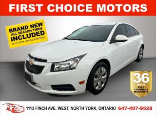 Welcome to First Choice Motors, the largest car dealership in Toronto of pre-owned cars, SUVs, and vans priced between $5000-$15,000. With an impressive inventory of over 300 vehicles in stock, we are dedicated to providing our customers with a vast selection of affordable and reliable options. <br><br>Were thrilled to offer a used 2014 Chevrolet Cruze LT, white color with 93,000km (STK#7064) This vehicle was $11990 NOW ON SALE FOR $10990. It is equipped with the following features:<br>- Automatic Transmission<br>- Bluetooth<br>- Reverse camera<br>- Power windows<br>- Power locks<br>- Power mirrors<br>- Air Conditioning<br><br>At First Choice Motors, we believe in providing quality vehicles that our customers can depend on. All our vehicles come with a 36-day FULL COVERAGE warranty. We also offer additional warranty options up to 5 years for our customers who want extra peace of mind.<br><br>Furthermore, all our vehicles are sold fully certified with brand new brakes rotors and pads, a fresh oil change, and brand new set of all-season tires installed & balanced. You can be confident that this car is in excellent condition and ready to hit the road.<br><br>At First Choice Motors, we believe that everyone deserves a chance to own a reliable and affordable vehicle. Thats why we offer financing options with low interest rates starting at 7.9% O.A.C. Were proud to approve all customers, including those with bad credit, no credit, students, and even 9 socials. Our finance team is dedicated to finding the best financing option for you and making the car buying process as smooth and stress-free as possible.<br><br>Our dealership is open 7 days a week to provide you with the best customer service possible. We carry the largest selection of used vehicles for sale under $9990 in all of Ontario. We stock over 300 cars, mostly Hyundai, Chevrolet, Mazda, Honda, Volkswagen, Toyota, Ford, Dodge, Kia, Mitsubishi, Acura, Lexus, and more. With our ongoing sale, you can find your dream car at a price you can afford. Come visit us today and experience why we are the best choice for your next used car purchase!<br><br>All prices exclude a $10 OMVIC fee, license plates & registration  and ONTARIO HST (13%)