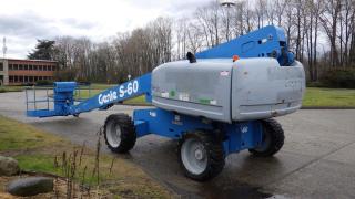 2007 Genie S-60 4X4 Boom Lift Diesel, blue exterior. Boom Certificate and Decal Valid to January 2025 $36,510.00 plus $375 processing fee, $36,885.00 total payment obligation before taxes.  Listing report, warranty, contract commitment cancellation fee, financing available on approved credit (some limitations and exceptions may apply). All above specifications and information is considered to be accurate but is not guaranteed and no opinion or advice is given as to whether this item should be purchased. We do not allow test drives due to theft, fraud and acts of vandalism. Instead we provide the following benefits: Complimentary Warranty (with options to extend), Limited Money Back Satisfaction Guarantee on Fully Completed Contracts, Contract Commitment Cancellation, and an Open-Ended Sell-Back Option. Ask seller for details or call 604-522-REPO(7376) to confirm listing availability.