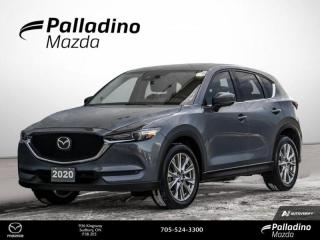 <b>Head-up Display,  Navigation,  Cooled Seats,  Sunroof,  Woodgrain Trim!<br> <br></b><br>     The 2020 Mazda CX-5s athletic handling, precise steering, and upscale cabin are just some of the reasons why it ranks near the top of the compact SUV class. This  2020 Mazda CX-5 is for sale today in Sudbury. <br> <br>The 2020 CX-5 strengthens the connection between vehicle and driver. Mazda designers and engineers carefully consider every element of the vehicles makeup to ensure that the CX-5 outperforms expectations and elevates the experience of driving. Powerful and precise, yet comfortable and connected, the 2020 CX-5 is purposefully designed for drivers, no matter what the conditions might be. This  SUV has 91,408 kms. Its  polymetal grey metallic in colour  . It has an automatic transmission and is powered by a  2.5L I4 16V GDI DOHC engine.  It may have some remaining factory warranty, please check with dealer for details. <br> <br> Our CX-5s trim level is GT. This GT CX-5 has just about everything you could imagine with a power moonroof, navigation, head-up display, air cooled leather seats, wood and metal trim, premium Bose sound, driver seat memory settings, proximity entry, SiriusXM, adaptive front lighting, HomeLink remote system, automatic climate control, and LED lighting with fog lights. This trim also adds traffic sign recognition to the driver assistance features like stop and go adaptive cruise, full range active braking assist, pedestrian detection, forward obstruction warning, lane keep assist with departure warning, and high beam control help make every drive more safe and less fatiguing. For even more comfort, you get heated seats, heated steering wheel, power liftgate, advanced blind spot monitoring, 7 inch Mazda Connect enabled touchscreen, Apple CarPlay and Android Auto. This vehicle has been upgraded with the following features: Head-up Display,  Navigation,  Cooled Seats,  Sunroof,  Woodgrain Trim,  Leather Seats,  Memory Seats. <br> <br>To apply right now for financing use this link : <a href=https://www.palladinomazda.ca/finance/ target=_blank>https://www.palladinomazda.ca/finance/</a><br><br> <br/><br>Palladino Mazda in Sudbury Ontario is your ultimate resource for new Mazda vehicles and used Mazda vehicles. We not only offer our clients a large selection of top quality, affordable Mazda models, but we do so with uncompromising customer service and professionalism. We takes pride in representing one of Canadas premier automotive brands. Mazda models lead the way in terms of affordability, reliability, performance, and fuel efficiency.The advertised price is for financing purchases only. All cash purchases will be subject to an additional surcharge of $2,501.00. This advertised price also does not include taxes and licensing fees.<br> Come by and check out our fleet of 90+ used cars and trucks and 90+ new cars and trucks for sale in Sudbury.  o~o