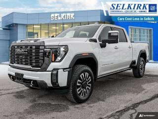 <b>Head-Up Display,  Sunroof,  Cooled Seats,  Wireless Charging,  Navigation!</b><br> <br> <br> <br>  This immensely capable 2024 GMC 2500HD has everything youre looking for in a heavy-duty truck. <br> <br>This 2024 GMC 2500HD is highly configurable work truck that can haul a colossal amount of weight thanks to its potent drivetrain. This truck also offers amazing interior features that nestle occupants in comfort and luxury, with a great selection of tech features. For heavy-duty activities and even long-haul trips, the 2500HD is all the truck youll ever need.<br> <br> This white frost tricoat sought after diesel Crew Cab 4X4 pickup   has a 10 speed automatic transmission and is powered by a  470HP 6.6L 8 Cylinder Engine.<br> <br> Our Sierra 2500HDs trim level is Denali Ultimate. This top of the line Sierra 2500HD Denali Ultimate Package is the pinnacle of 3/4 ton truck as it comes fully loaded with luxurious features such as leather cooled seats, a heads-up display, power sunroof, power adjustable pedals with memory settings, power-retractable side steps, a heavy-duty suspension, lane departure warning, forward collision alert, unique aluminum wheels and exterior styling, signature LED lighting, a large touchscreen with navigation, Apple CarPlay, Android Auto and 4G LTE capability. Additionally, this truck also comes with a leather wrapped wheel with audio controls, wireless charging, Bose premium audio, remote engine start, a CornerStep rear bumper and cargo tie downs hooks with LED box lighting and a ProGrade trailering system with hitch guidance. This vehicle has been upgraded with the following features: Head-up Display,  Sunroof,  Cooled Seats,  Wireless Charging,  Navigation,  Leather Seats,  Premium Audio. <br><br> <br>To apply right now for financing use this link : <a href=https://www.selkirkchevrolet.com/pre-qualify-for-financing/ target=_blank>https://www.selkirkchevrolet.com/pre-qualify-for-financing/</a><br><br> <br/> Weve discounted this vehicle $5113. Total  cash rebate of $900 is reflected in the price.   Incentives expire 2024-05-31.  See dealer for details. <br> <br>Selkirk Chevrolet Buick GMC Ltd carries an impressive selection of new and pre-owned cars, crossovers and SUVs. No matter what vehicle you might have in mind, weve got the perfect fit for you. If youre looking to lease your next vehicle or finance it, we have competitive specials for you. We also have an extensive collection of quality pre-owned and certified vehicles at affordable prices. Winnipeg GMC, Chevrolet and Buick shoppers can visit us in Selkirk for all their automotive needs today! We are located at 1010 MANITOBA AVE SELKIRK, MB R1A 3T7 or via phone at 204-482-1010.<br> Come by and check out our fleet of 80+ used cars and trucks and 180+ new cars and trucks for sale in Selkirk.  o~o