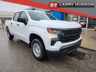 This Chevrolet Silverado 1500 features a 2.7L TurboMax Engine, 8-Speed Automatic Transmission, Summit White Exterior, Jet Black Interior, 4-Way Manual Driver Seat Adjuster, 7-Way Passenger Seat Adjuster, 40/20/40 Front Split-Bench Seat, Rear 60/40 Folding Bench Seat, Automatic Stop/Start, Push Button Start, Remote Keyless Entry, HD Rear Vision Camera, Chevy Safety Assist, Following Distance Indicator, Forward Collision Alert Sensor, Lane Keep Assist with Lane Departure Warning, Automatic Emergency Braking, Front Pedestrian Braking Sensor, Buckle to Drive, Rear Seat Reminder, Power Windows/Door Locks, 3.5 Driver Information Center, 7 Colour Touchscreen Chevrolet Infotainment System, Wireless Phone Projection, 6-Speaker Audio System Feature, USB Ports, 12V Power Outlet, Tilt Steering, Electrical Steering Column Lock, Urethane Steering Wheel, Teen Driver Settings, Air Conditioning, Tinted Glass, Rubberized Vinyl Floor Covering, Durabed, Standard Tailgate, Rear Bumper Corner Step, Intellibeam Automatic Headlight System, Black Front Recovery Hooks, Standard Suspension Package, Autotrac Single Speed Transfer Case, Tire Carrier Lock, Tire Pressure Monitoring System, 17 Painted Ultra Silver Steel Wheels, All Season Blackwall Tires, OnStar Services Available, OnStar Wi-Fi Hotspot Capable.

<br> <br>HUDSONS HAS IT!
See it - Drive it - Own it - LOVE it.

At Larry Hudson Chevrolet Buick GMC we make car buying a breeze! New car pricing with $0 down approvals are among your options (*on approved credit). There are a variety of finance and lease options available. Also expect top dollar for your trade-in!

Selling price/payment shown includes cash incentive(s). Does not include HST & Licensing. Bi-Weekly payments reflect current Chevrolet Buick and GMC incentives. We have professional Product Specialist to guide you through your vehicle purchase. Contact us for more info! 1-800-350-3325