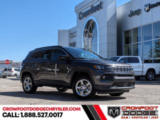 <b>Heated Steering Wheel,  Remote Start,  Climate Control,  Proximity Key,  Heated Seats!</b><br> <br> <br> <br><b>**Includes Jeep Wave Program - 3 Years Of Free Oil Changes - 3 Years Of Free Tire Rotations - Up To 8 Years Rental & Trip Interruption Coverage</b> <br><br>  This 2024 Jeep Compass features gorgeous styling and introduces new innovative ways to enhance your driving experience. <br> <br>Keeping with quintessential Jeep engineering, this 2024 Compass sports a striking exterior design, with an extremely refined interior, loaded with the latest and greatest safety, infotainment and convenience technology. This SUV also has the off-road prowess to booth, with rugged build quality and great reliability to ensure that you get to your destination and back, as many times as you want. <br> <br> This grey SUV  has a 8 speed automatic transmission and is powered by a  200HP 2.0L 4 Cylinder Engine.<br> <br> Our Compasss trim level is North. This Compass North steps things up with a heated steering wheel, dual-zone climate control, remote engine start, roof rack rails, front fog lamps and cornering headlamps, in addition to heated front seats, a 10.1-inch infotainment screen powered by Uconnect 5 with Apple CarPlay and Android Auto, towing equipment including trailer sway control, push button start, air conditioning, cruise control with steering wheel controls, and front and rear cupholders. Safety features also include lane keeping assist with lane departure warning, forward collision warning with active braking, driver monitoring alert, and a rearview camera. This vehicle has been upgraded with the following features: Heated Steering Wheel,  Remote Start,  Climate Control,  Proximity Key,  Heated Seats,  Led Lights,  Lane Keep Assist. <br><br> <br/> Weve discounted this vehicle $2244. Incentives expire 2024-04-30.  See dealer for details. <br> <br><h3><a href=https://www.crowfootdodgechrysler.com/tools/autoverify/finance.htm>Click here for instant pre-approval!</a></h3><br>

We pride ourselves in consistently exceeding our customers expectations. Please dont hesitate to give us a call.<br> Come by and check out our fleet of 80+ used cars and trucks and 150+ new cars and trucks for sale in Calgary.  o~o
